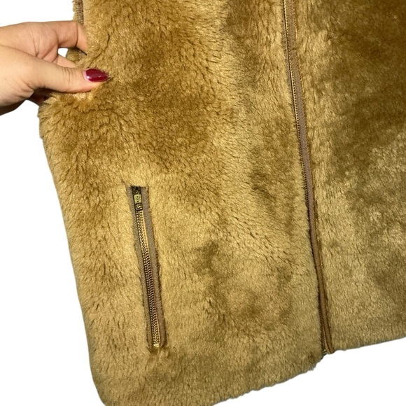 J. Crew Tan Faux Fur Vest - Picture 3 of 5